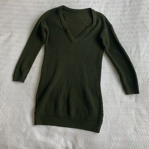 Lulu’s Knit Green Deep V Back Sweater